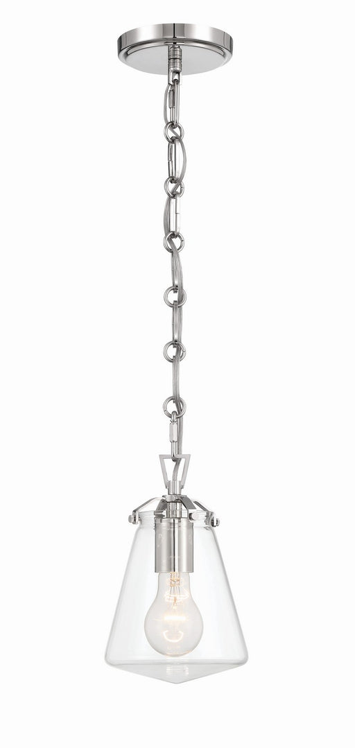 Voss 1-Light Mini Pendant in Polished Nickel by Crystorama - MPN VSS-7002-PN