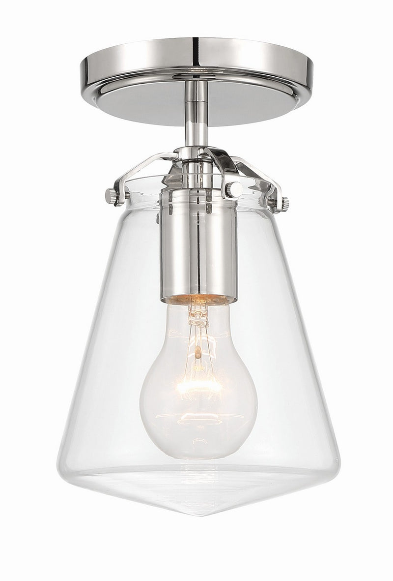Voss 1-Light Semi-Flush Mount in Polished Nickel by Crystorama - MPN VSS-7002-PN_CEILING