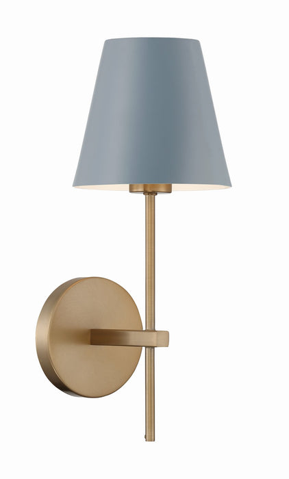 Xavier 1-Light Wall Sconce in Vibrant Gold & Blue by Crystorama - MPN XAV-B8321-VG-BL