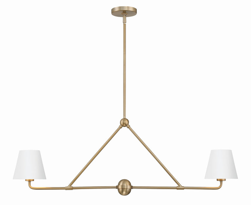 Xavier 2-Light Chandelier in Vibrant Gold & White by Crystorama - MPN XAV-B9302-VG-WH