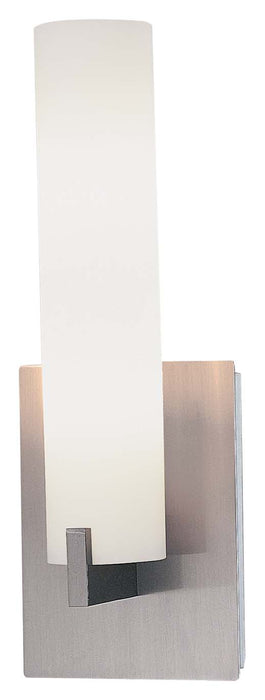 Tube 2 Light Wall Sconce in Brushed Nickel with Etched Opal