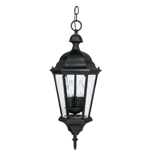 Carriage House 3 Light Outdoor Hanging Lantern in Black