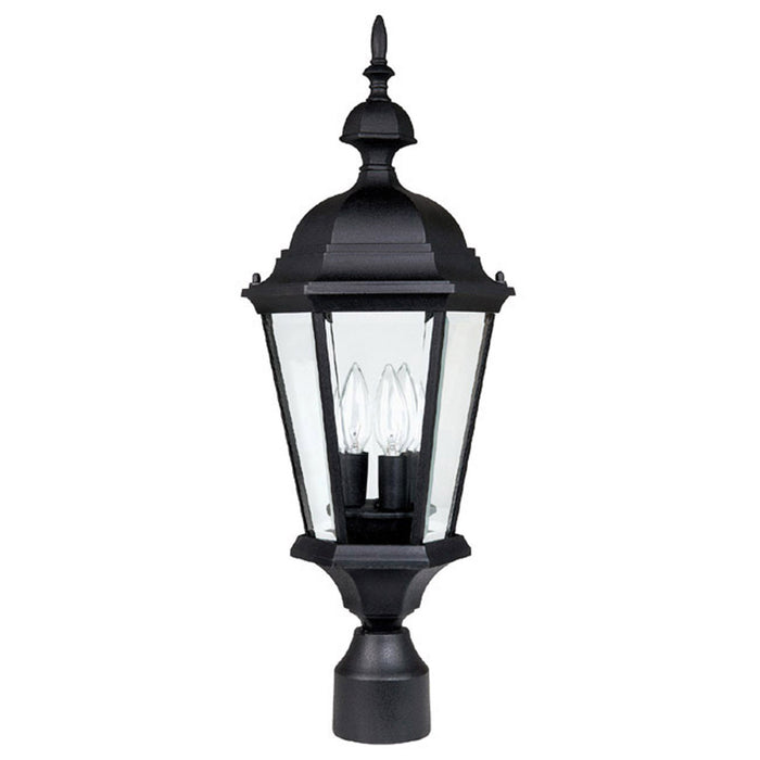 Carriage House 3 Light Outdoor Post Lantern in Black
