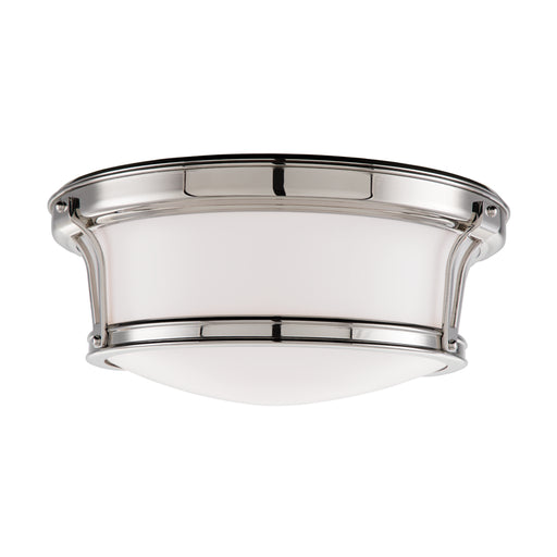 Newport 2 Light Flush Mount in Polished Nickel - Lamps Expo