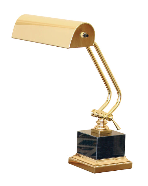 Desk Piano Lamp 10 Inch in Polished Brass with Black Marble