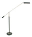 Grand Piano Counter Balance Floor Lamp in Black with Satin Nickel Accents