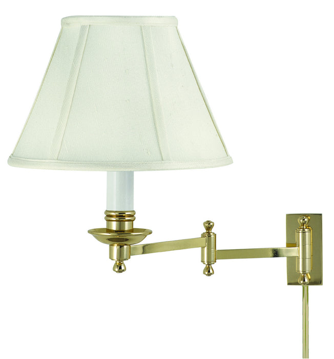 Decorative Wall Swing Lamp Polished Brass with Off-White Linen Softback Shade