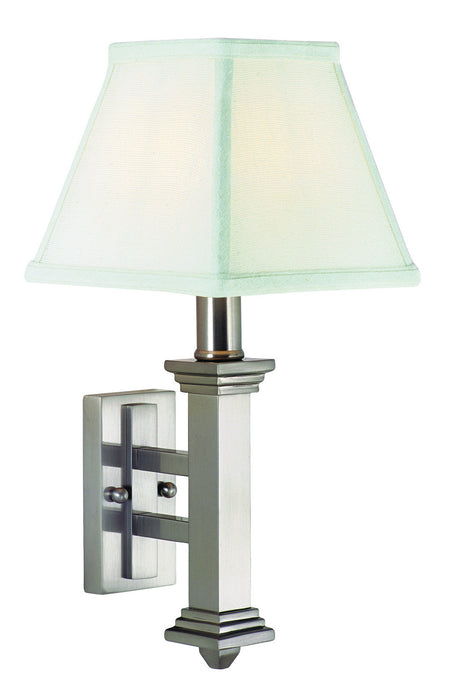 Wall Sconce Satin Nickel with White Linen Softback Shade