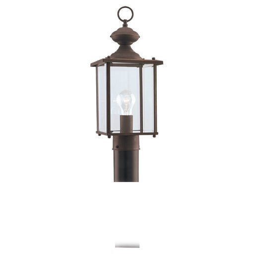 Jamestowne One Light Outdoor Post Lantern in Antique Bronze with Clear Beveled�Glass