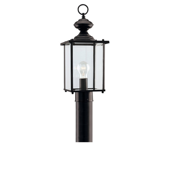 Jamestowne One Light Outdoor Post Lantern in Black with Clear Beveled�Glass