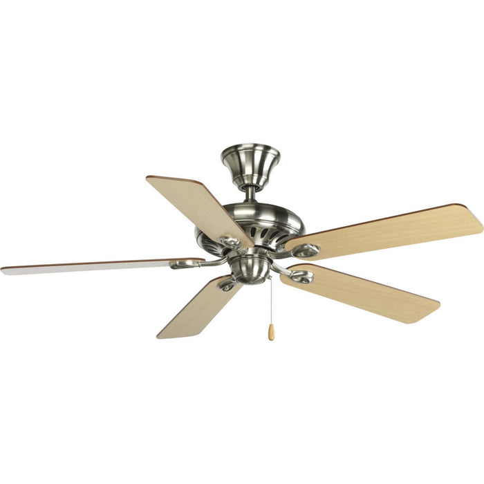 Airpro Signature 52" 5-Blade Ceiling Fan in Brushed Nickel with White/Natural Cherry Blade