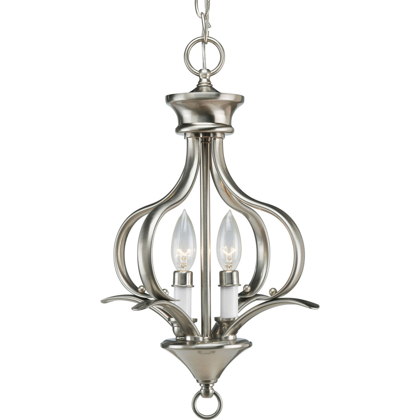 Trinity 2-Light Foyer Pendant in Brushed Nickel