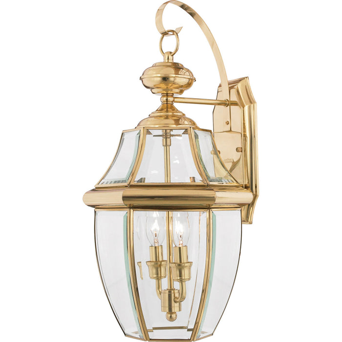 Newbury 2-Light Outdoor Lantern in Polished Brass
