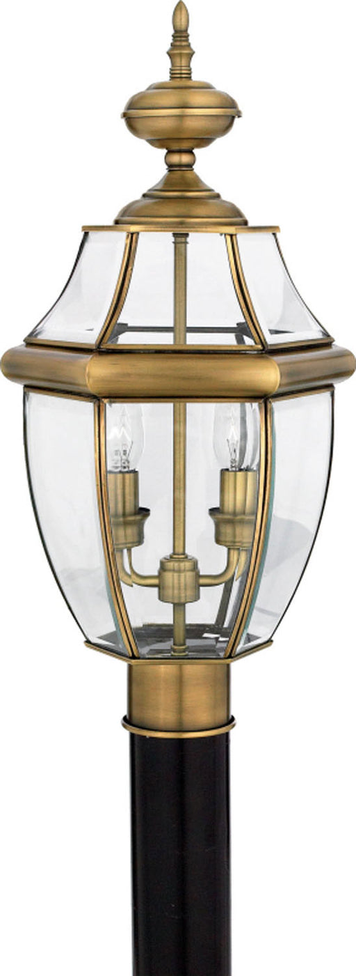 Newbury 2-Light Outdoor Lantern in Antique Brass