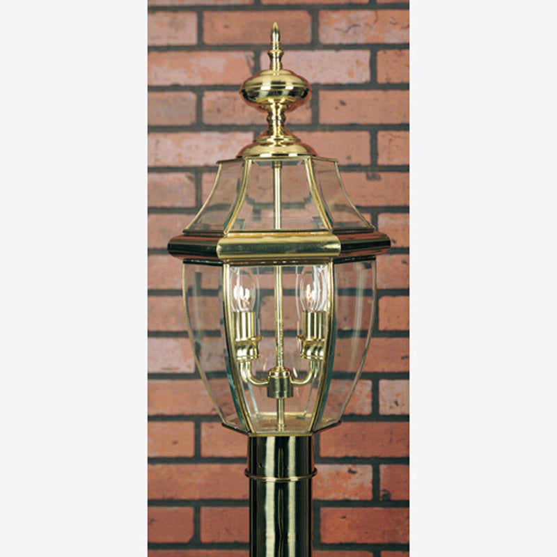 Newbury 2-Light Outdoor Lantern in Polished Brass