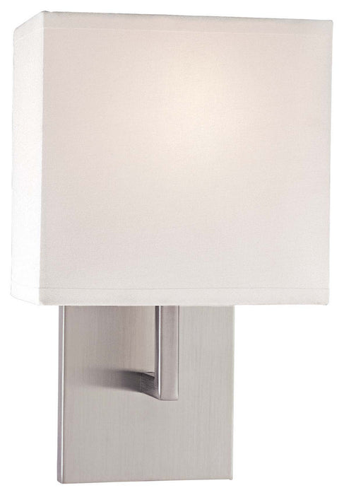 1 Light Wall Sconce in Brushed Nickel with White