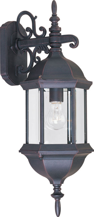 Builder Cast 1-Light Outdoor Wall Mount in Empire Bronze with Clear Glass
