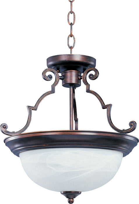 Essentials 2-Light Semi-Flush Mount in Oil Rubbed Bronze with Marble Glass