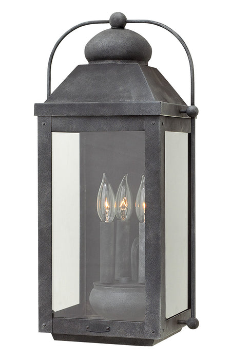 Anchorage Large Wall Mount Lantern in Aged Zinc