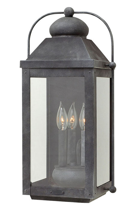 Anchorage Large Wall Mount Lantern in Aged Zinc