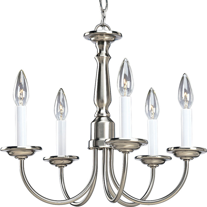 Five Light 5-Light Chandelier in Brushed Nickel