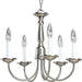 Five Light 5-Light Chandelier in Brushed Nickel