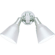 2-Light Adjustable Swivel Flood Light in White