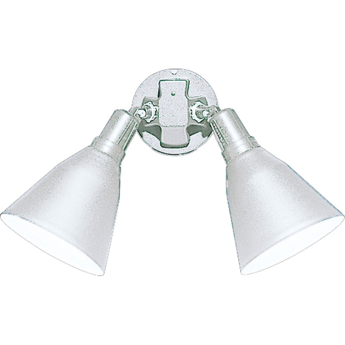 2-Light Adjustable Swivel Flood Light in White