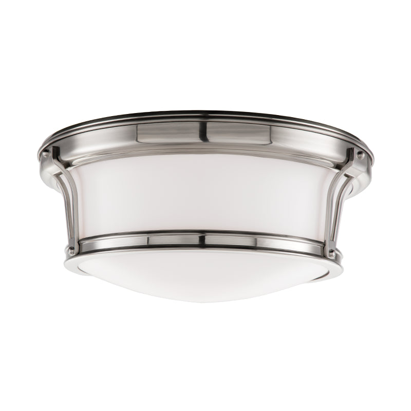 Newport 2 Light Flush Mount in Satin Nickel - Lamps Expo