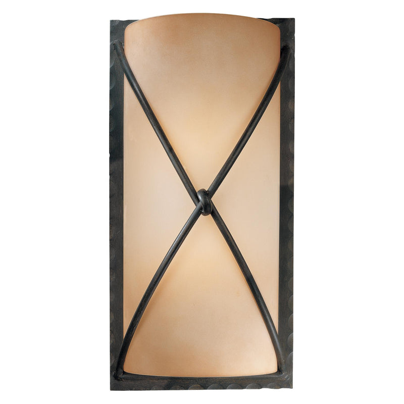 Aspen II 2-Light Wall Sconce in Aspen Bronze & Rustic Scavo Glass - Lamps Expo
