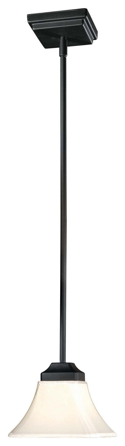 Agilis 1-Light Mini-Pendant in Coal & Lamina Blanca Glass