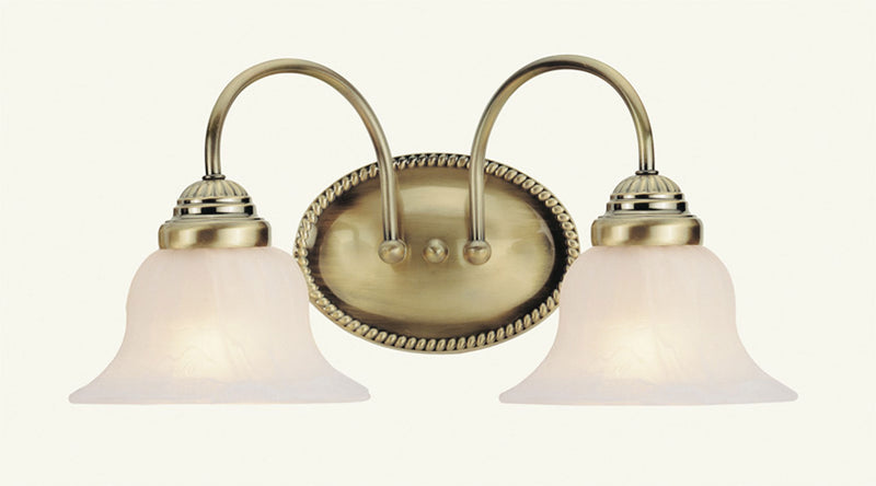 Edgemont 2 Light Bath Vanity in Antique Brass