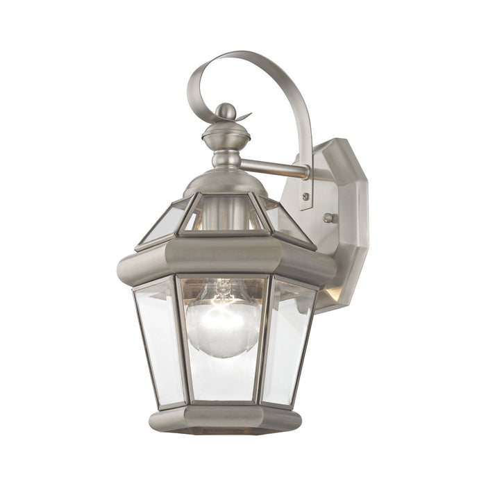 Georgetown 1 Light Outdoor Wall Lantern in Brushed Nickel