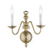Williamsburgh 2 Light Wall Sconce in Antique Brass