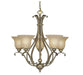 Monrovia 5-Light Chandelier in Antique Brass - Lamps Expo