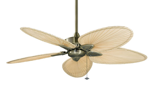 Windpointe 52 inch Fan in Antique Brass with Natural Narrow Oval Blades