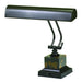Desk Piano Lamp 14 Inch Mahogany Bronze with Black and Tan Marble