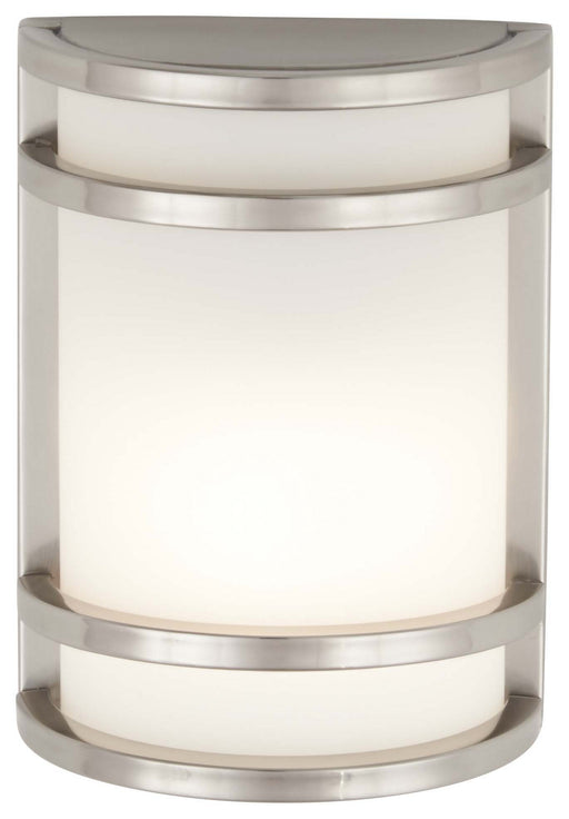 Bay View 1-Light Pocket Lantern in Brushed Stainless Steel & Etched Opal Glass