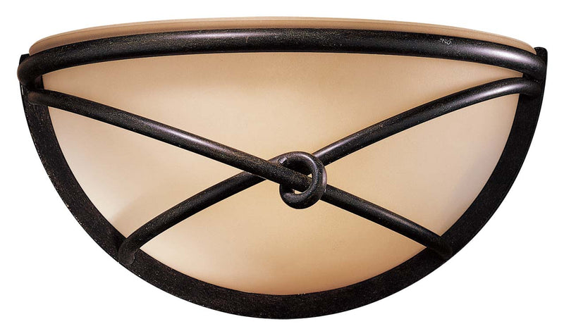 Aspen II 1-Light Wall Sconce in Aspen Bronze & Rustic Scavo Glass