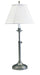 Club Adjustable Antique Silver Table Lamp with White Linen Softback Shade