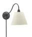 Hyde Park Wall Lamp Oil Rubbed Bronze with White Linen Shade with Off-White Linen Hardback