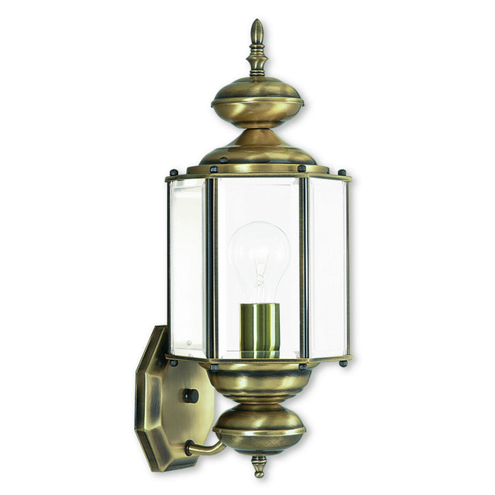 Basics 1 Light Outdoor Wall Lantern in Antique Brass