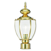 Basics 1 Light Outdoor Post Lantern in Polished Brass