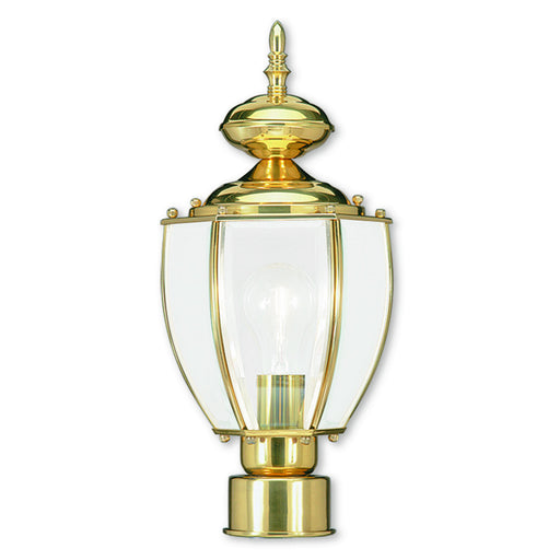 Basics 1 Light Outdoor Post Lantern in Polished Brass
