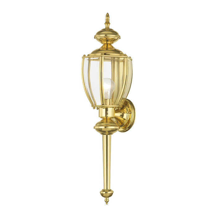 Basics 1 Light Outdoor Wall Lantern in Polished Brass