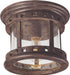 Santa Barbara Cast 1-Light Outdoor Ceiling Mount in Sienna with Seedy Glass