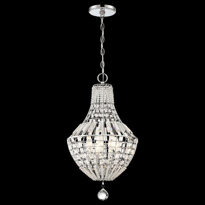 Braiden 4-Light Pendant in Chrome & Clear Crystal Accents - Lamps Expo