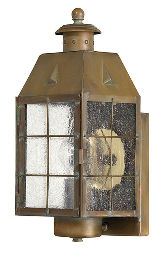Nantucket Medium Wall Mount Lantern in Aged Brass