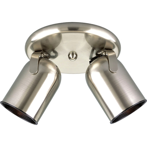 2-Light Multi Directional Roundback Wall/Ceiling Fixture in Brushed Nickel