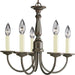 Five Light 5-Light Chandelier in Antique Bronze